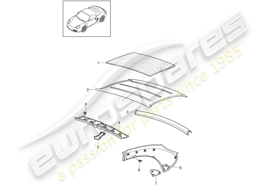 a part diagram from the porsche boxster parts catalogue