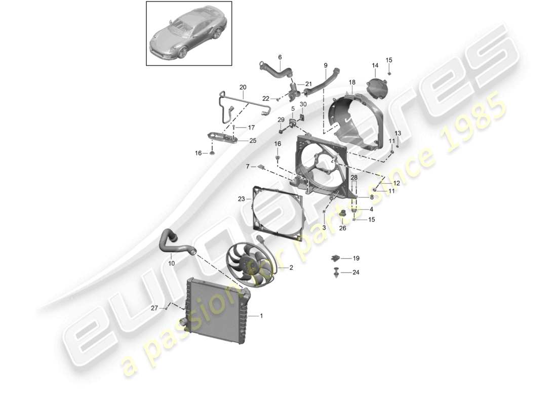 a part diagram from the porsche 991 parts catalogue