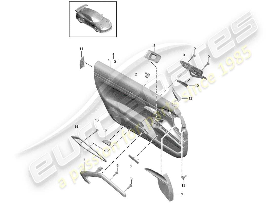 VIEW PARTS DIAGRAMS FROM THE PORSCHE 991 PARTS CATALOGUE a part diagram from the porsche 991 parts catalogue