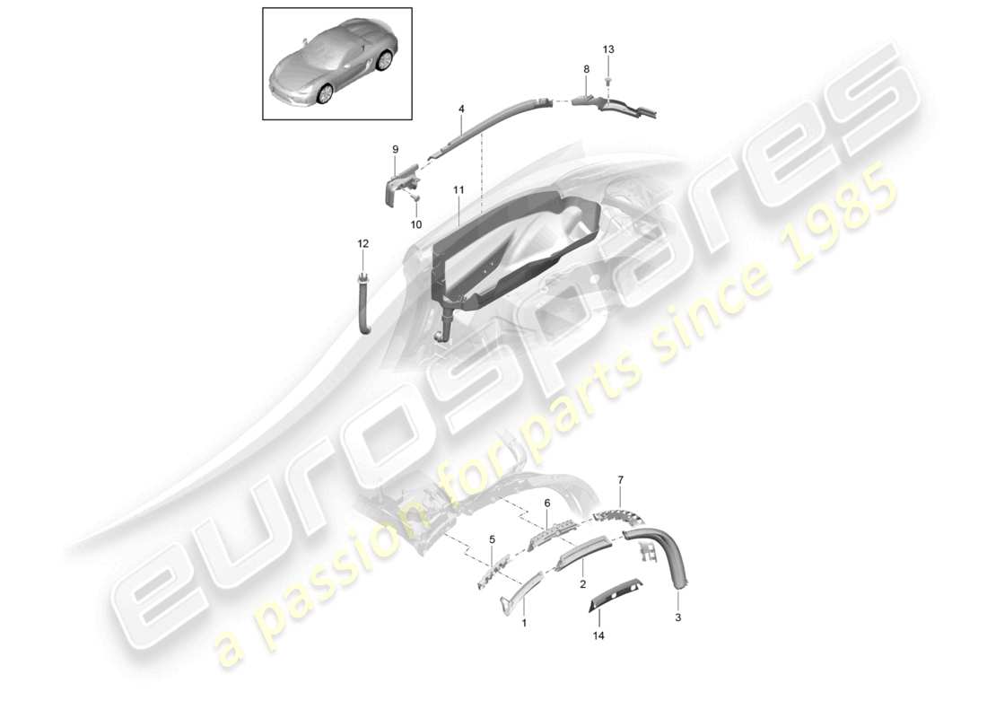 a part diagram from the porsche 2016 (981 boxster spyder) parts catalogue