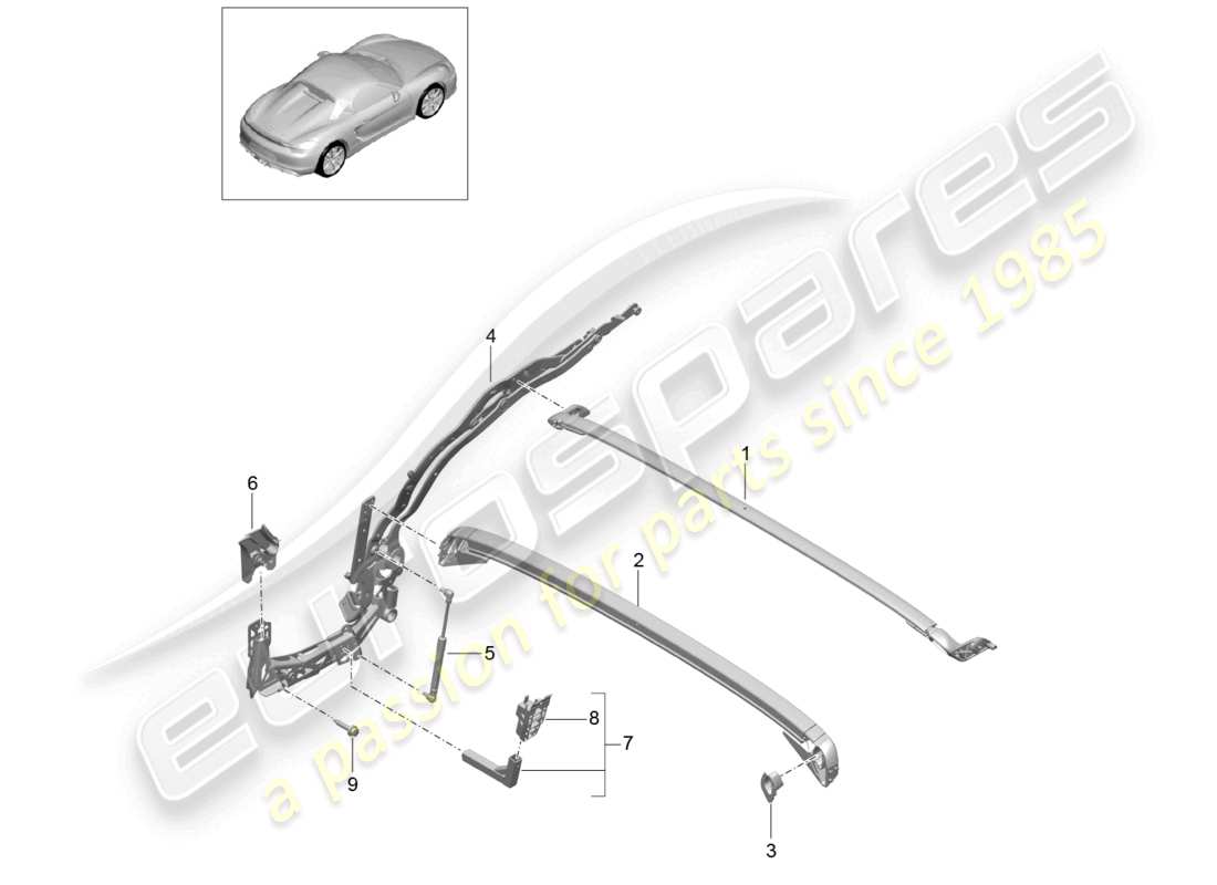 a part diagram from the porsche 2016 (981 boxster spyder) parts catalogue