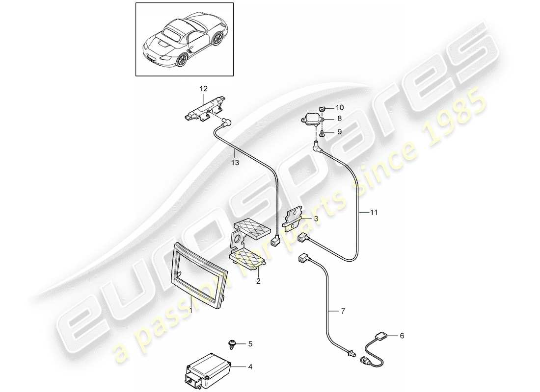 a part diagram from the porsche 2012 (987 boxster) parts catalogue