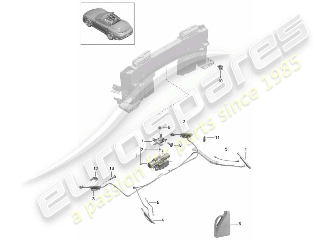 a part diagram from the porsche 991 parts catalogue