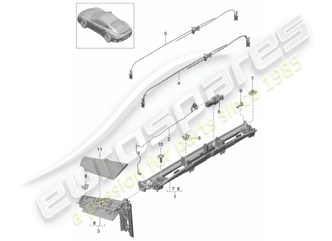 a part diagram from the porsche 991 parts catalogue