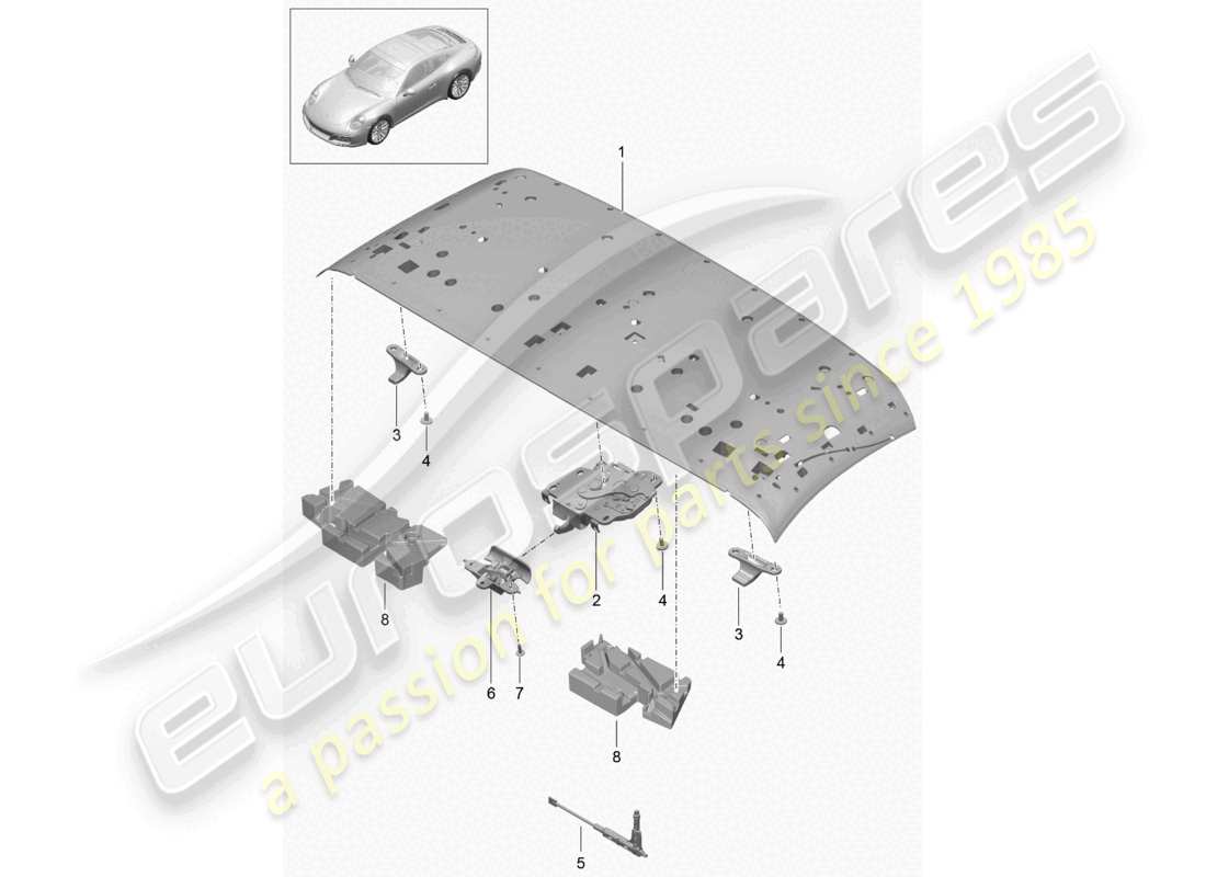 a part diagram from the porsche 991 parts catalogue