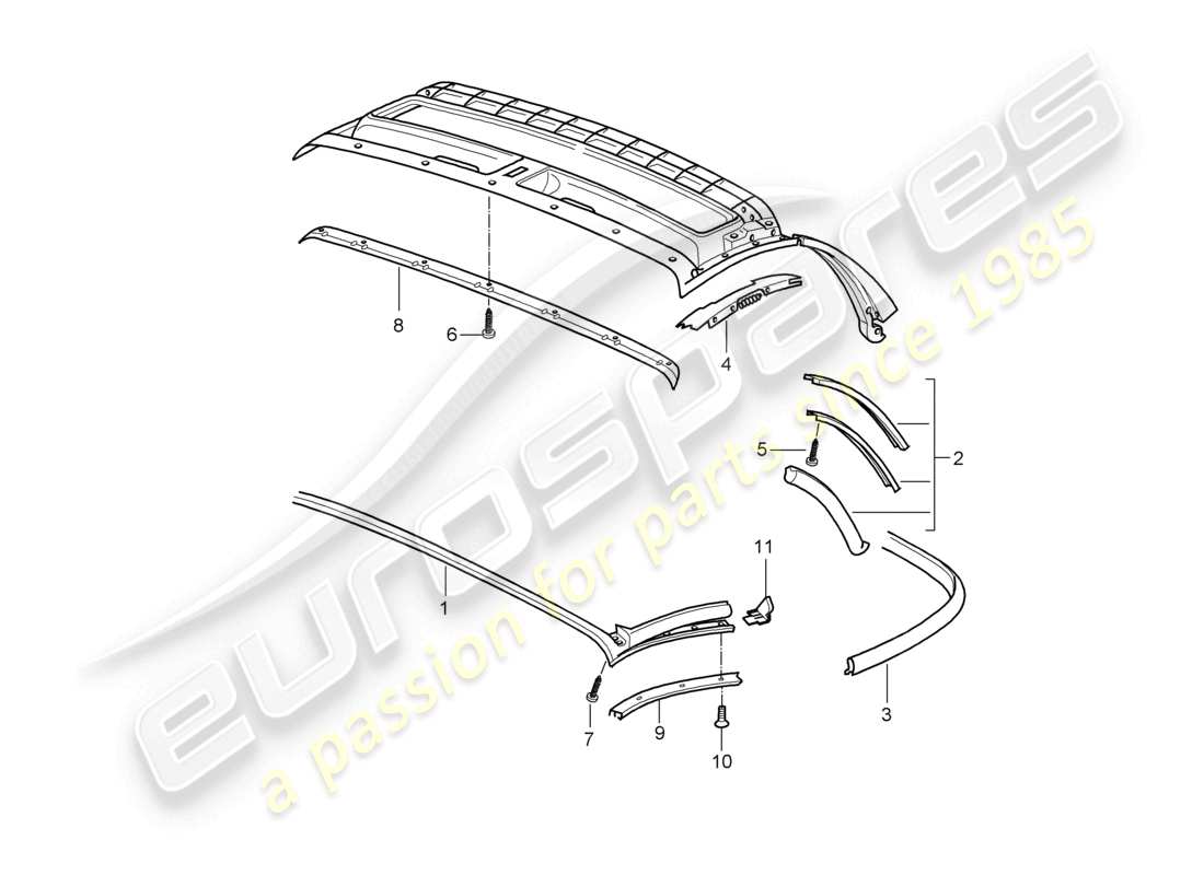 a part diagram from the porsche 2009 (987 boxster) parts catalogue