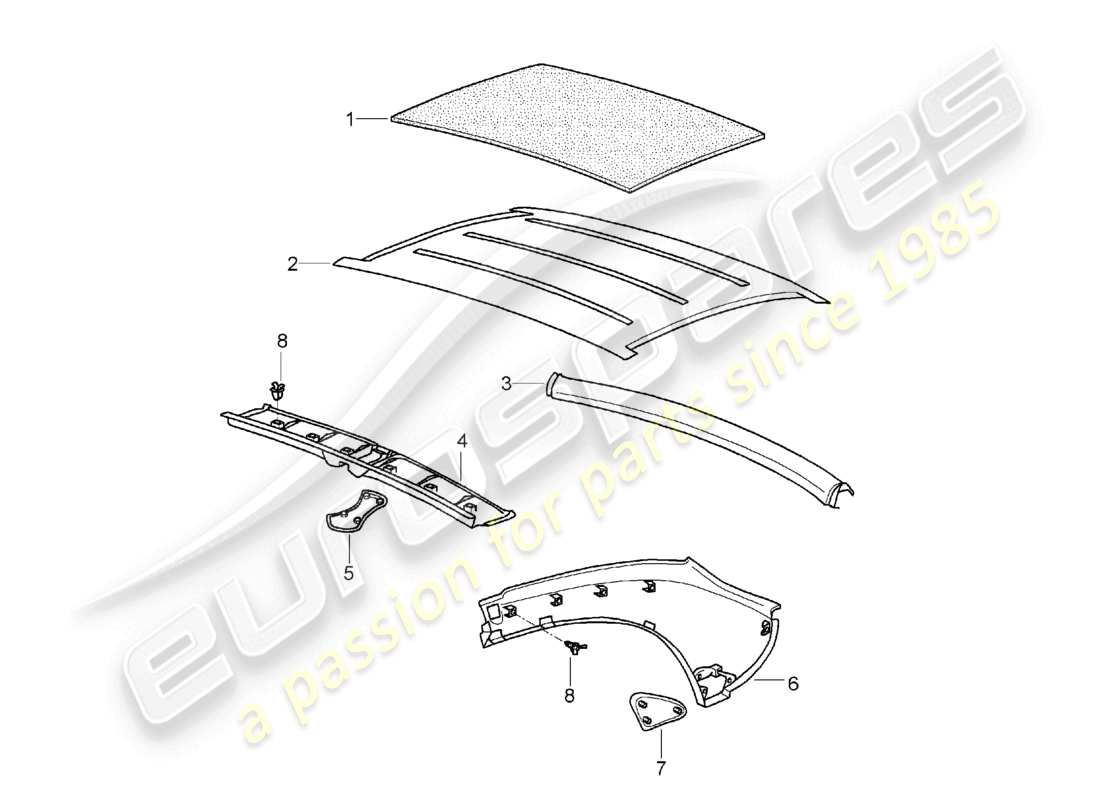 a part diagram from the porsche 2005 (987 boxster) parts catalogue