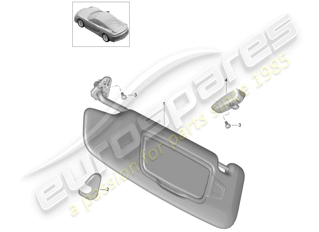 VIEW PARTS DIAGRAMS FROM THE PORSCHE CAYMAN PARTS CATALOGUE a part diagram from the porsche cayman parts catalogue