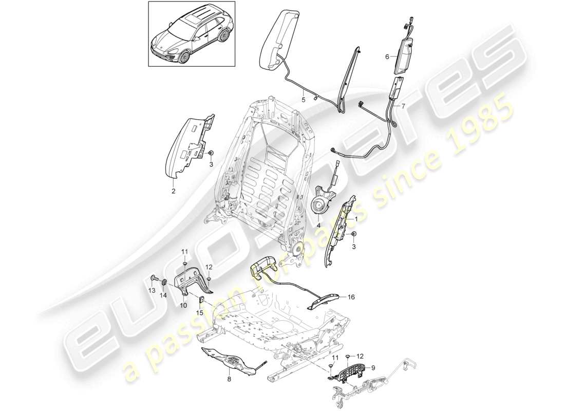 a part diagram from the porsche cayenne parts catalogue