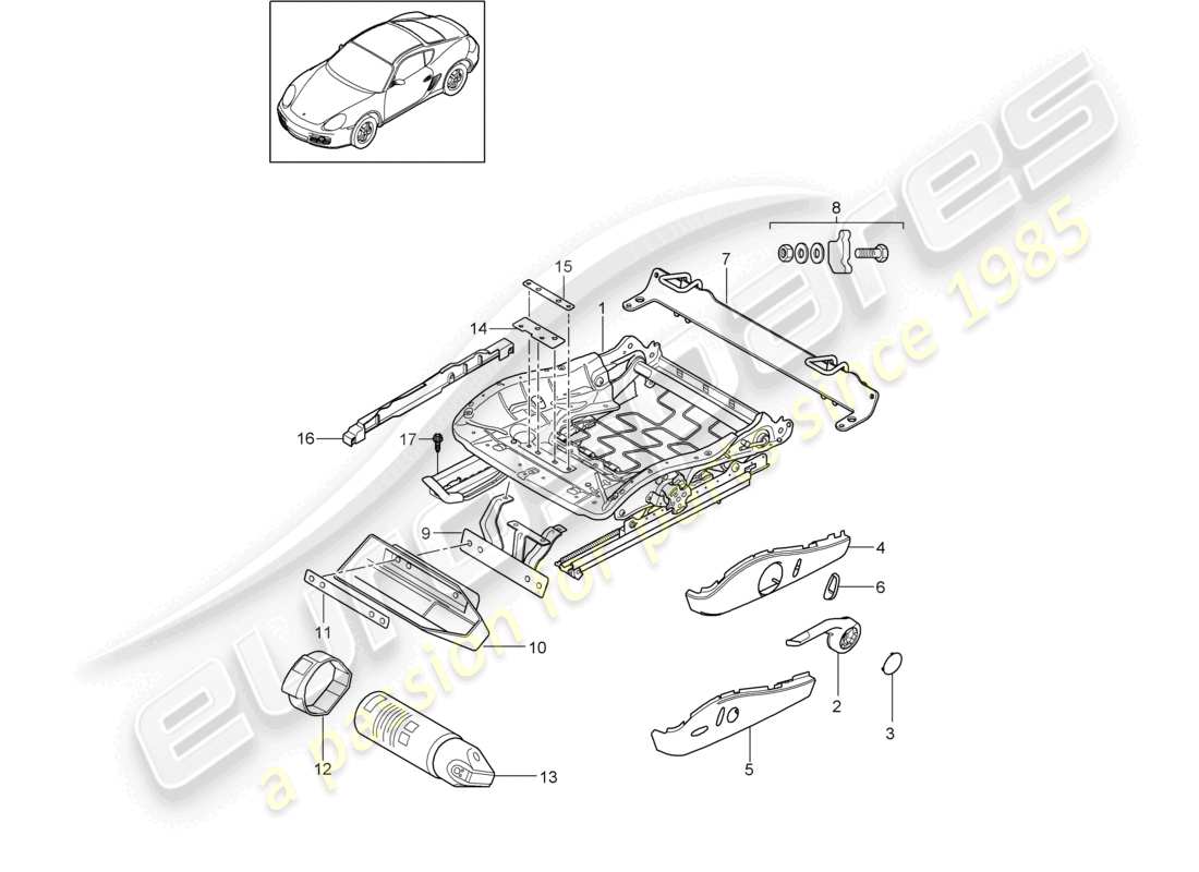 a part diagram from the porsche cayman parts catalogue