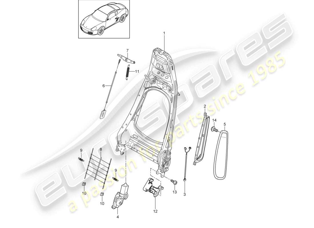 a part diagram from the porsche 2011 (987 cayman) parts catalogue