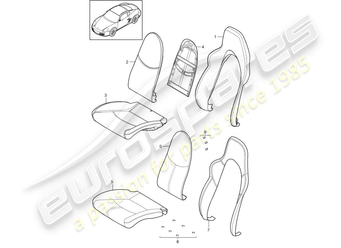 a part diagram from the porsche 2011 (987 cayman) parts catalogue