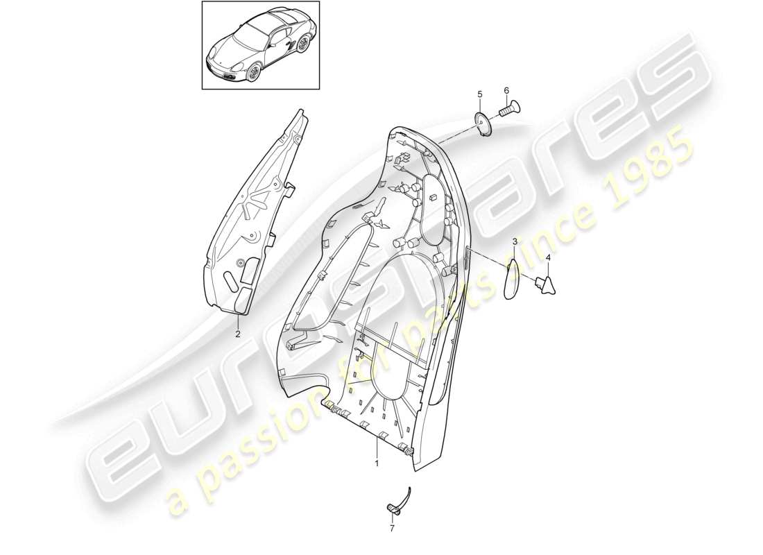 a part diagram from the porsche 2009 (987 cayman) parts catalogue