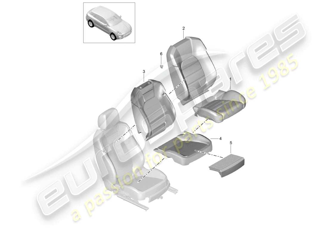 a part diagram from the porsche 2018 (macan) parts catalogue