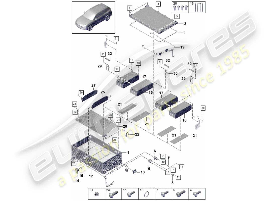 part diagram containing part number pab998182
