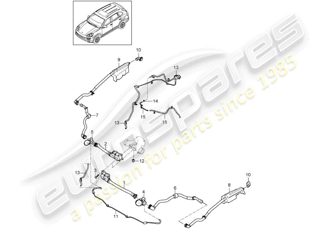 a part diagram from the porsche 2017 (cayenne e2 92a) parts catalogue