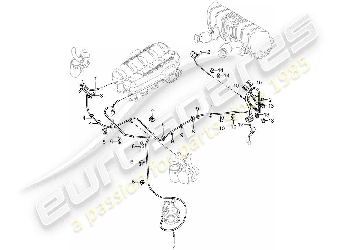 a part diagram from the porsche carrera gt parts catalogue