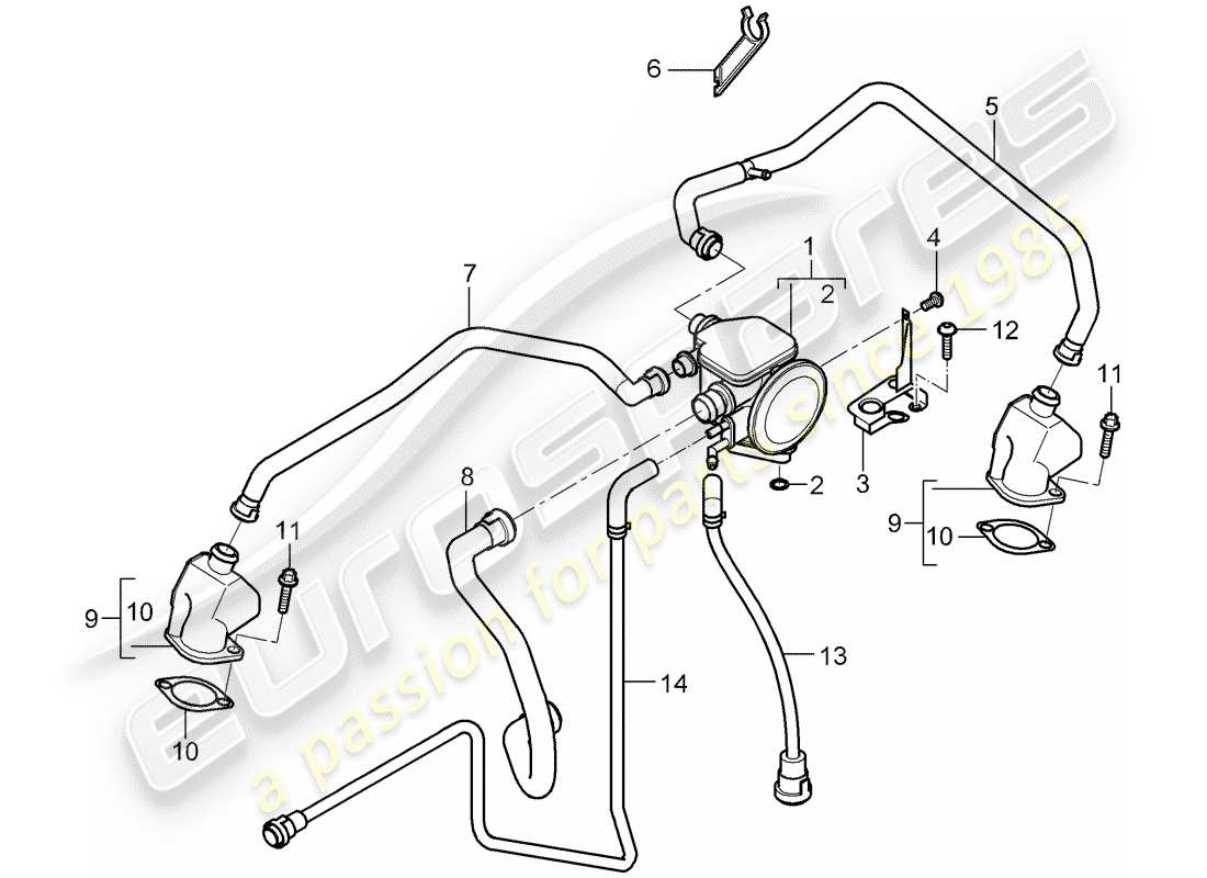 a part diagram from the porsche 2008 (997-1) parts catalogue