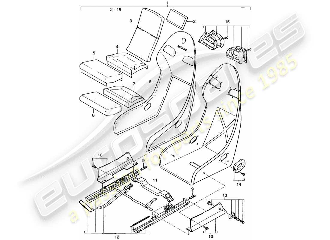 a part diagram from the porsche 2004 (996 gt3) parts catalogue