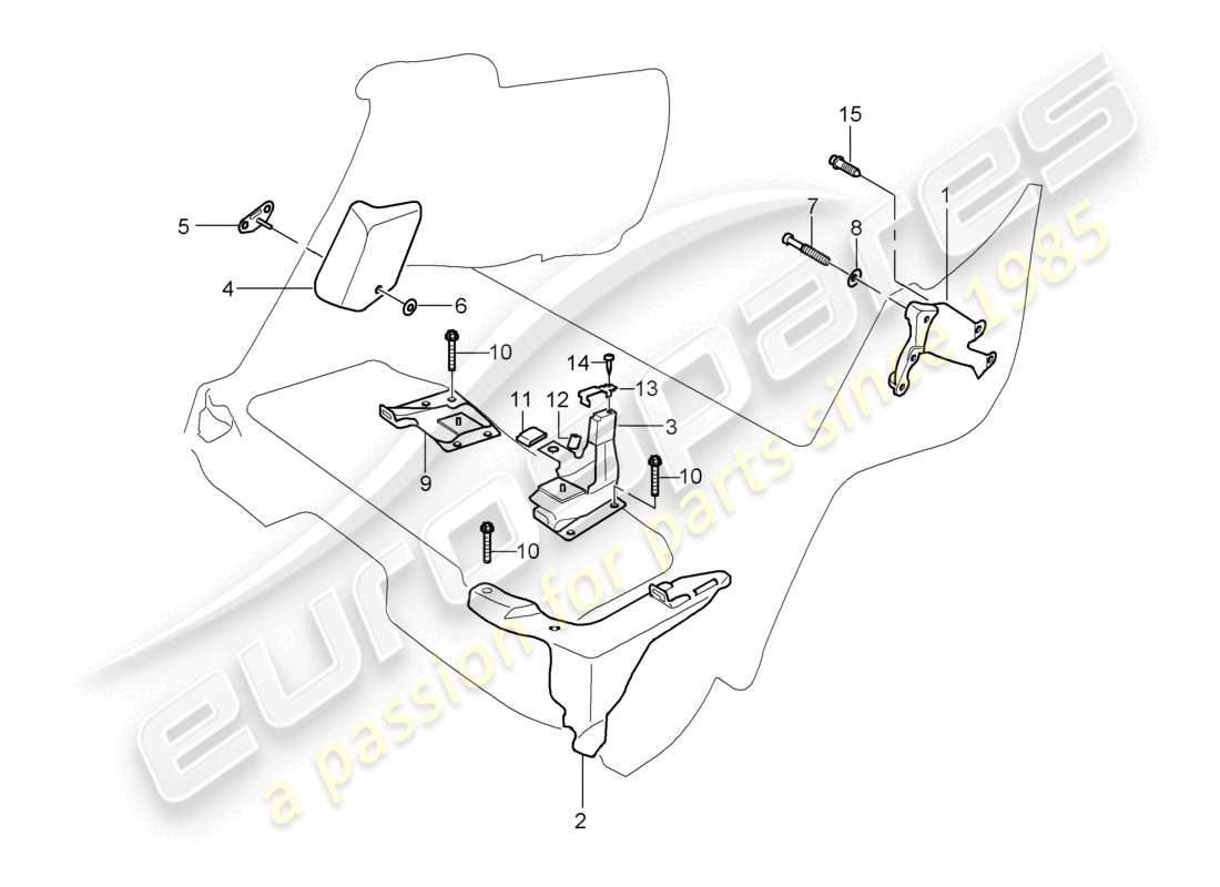 a part diagram from the porsche 2005 (cayenne e1 9pa) parts catalogue