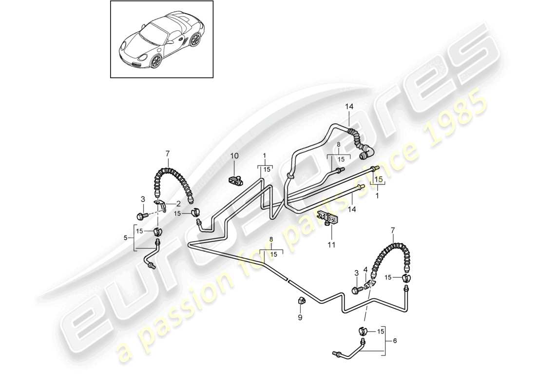 a part diagram from the porsche 2010 (987 boxster) parts catalogue