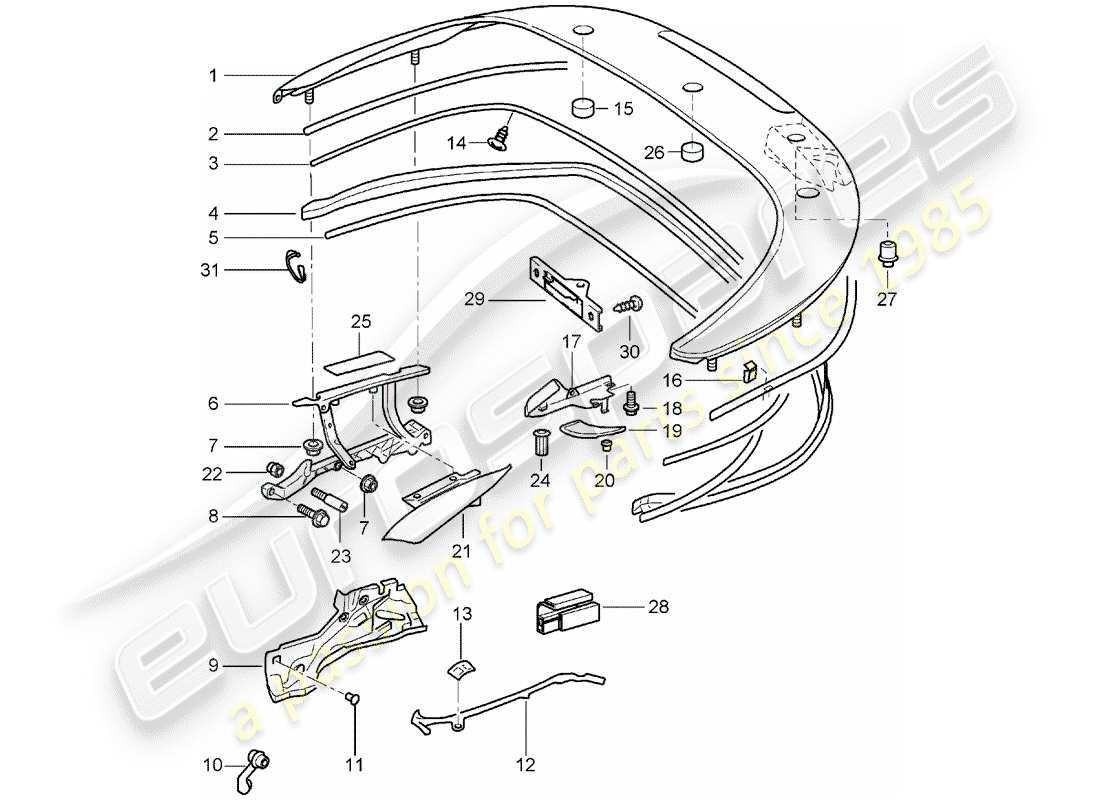 a part diagram from the porsche 2004 (996) parts catalogue
