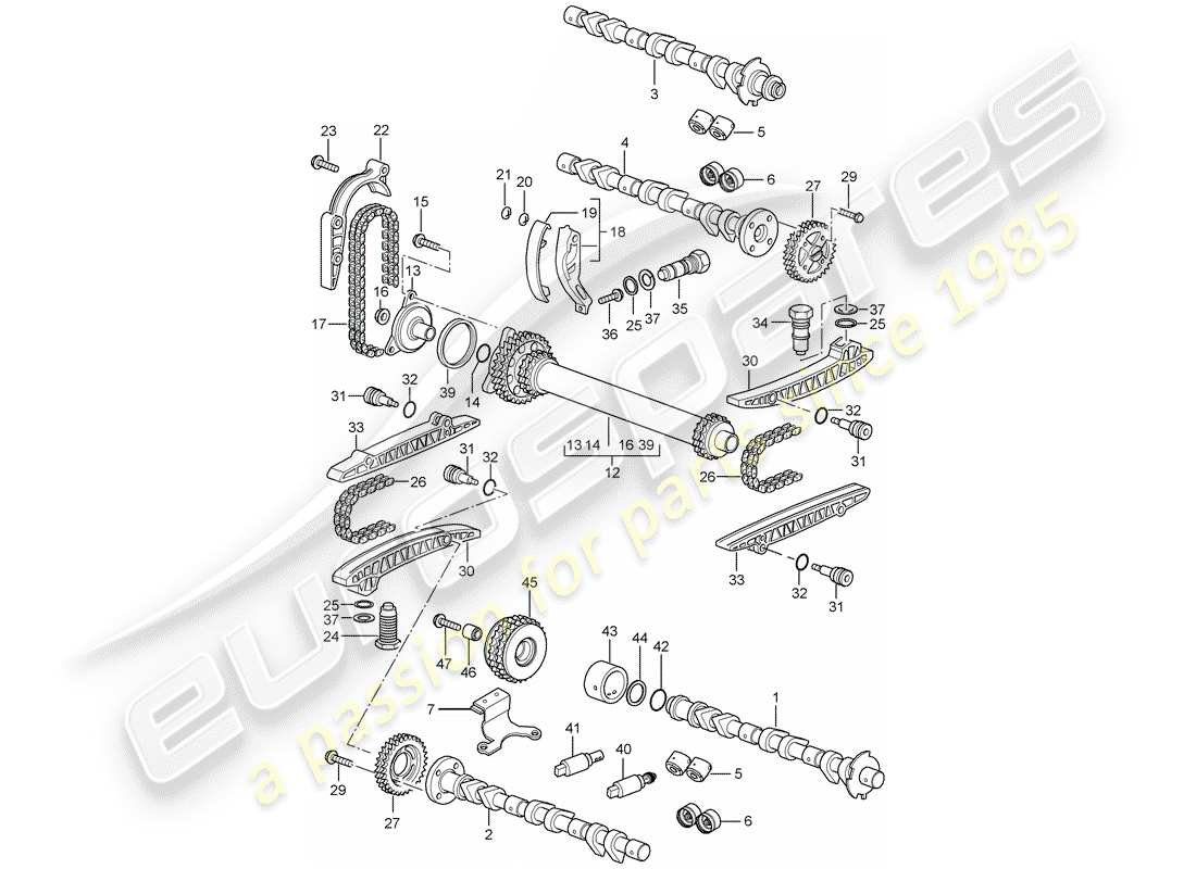 a part diagram from the porsche 2004 (996) parts catalogue
