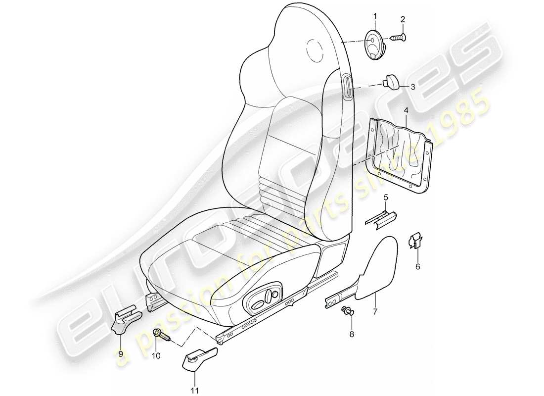 a part diagram from the porsche 2004 (996 gt3) parts catalogue