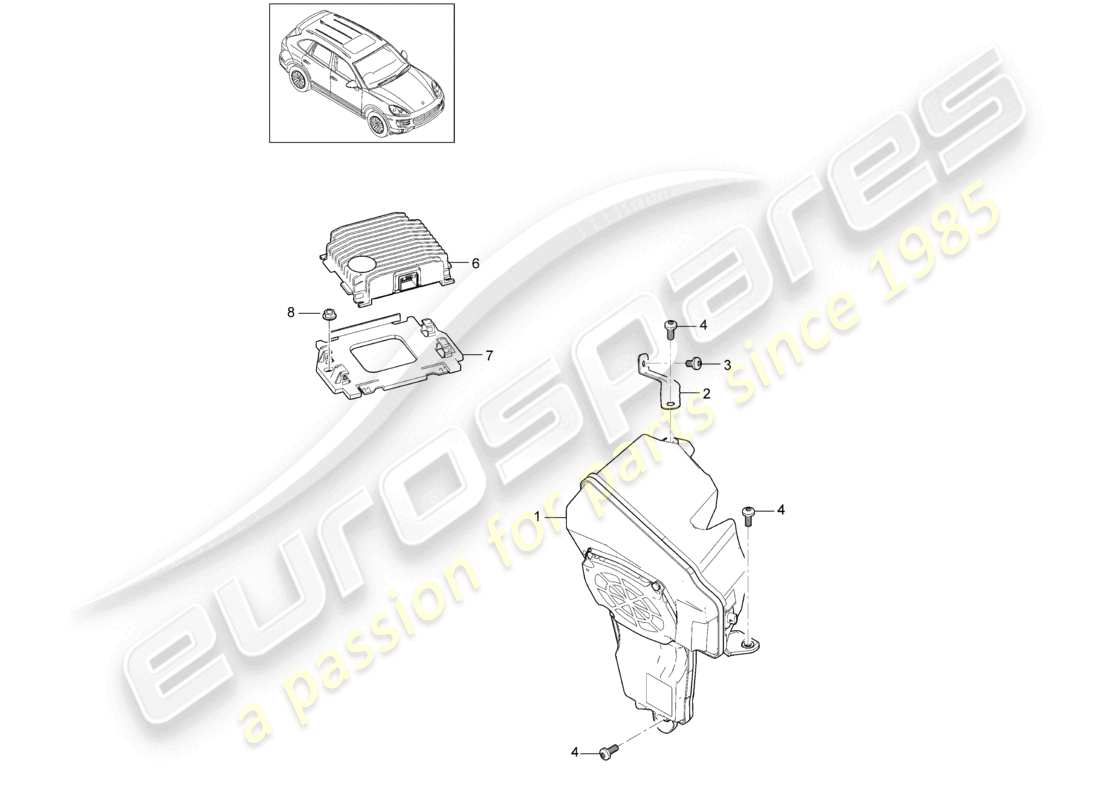 a part diagram from the porsche 2018 (cayenne e2 92a) parts catalogue