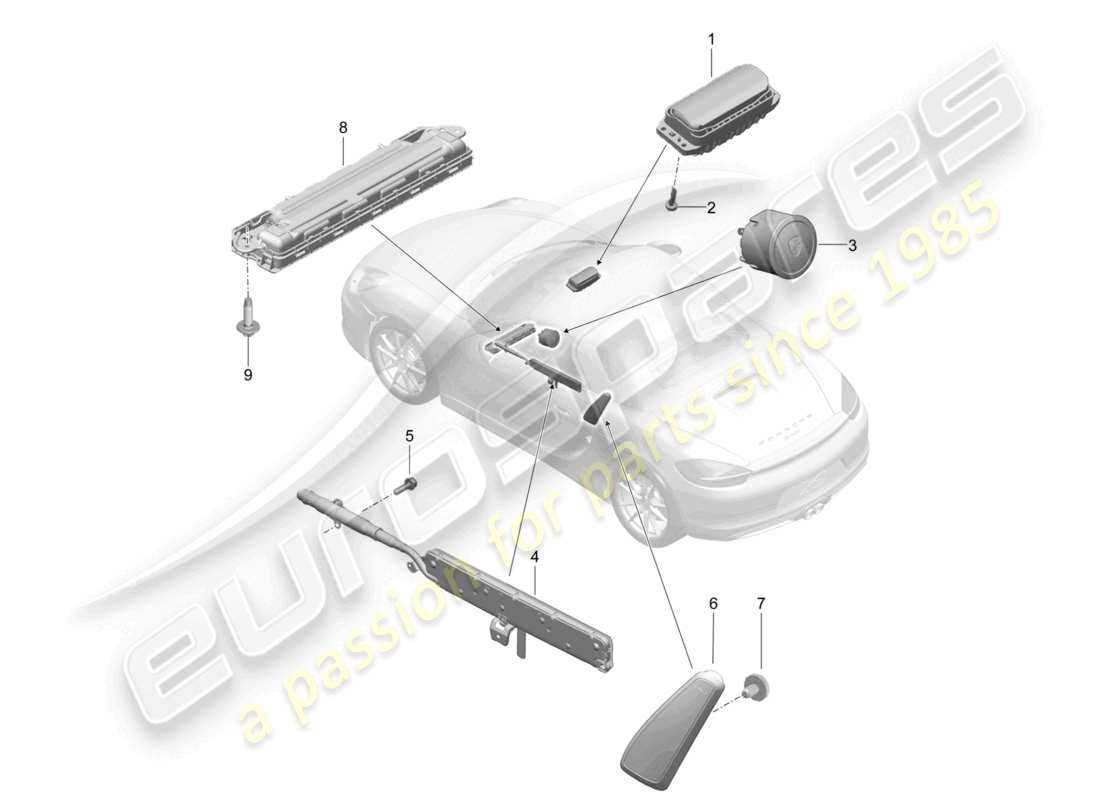 a part diagram from the porsche 2012 (981 boxster) parts catalogue
