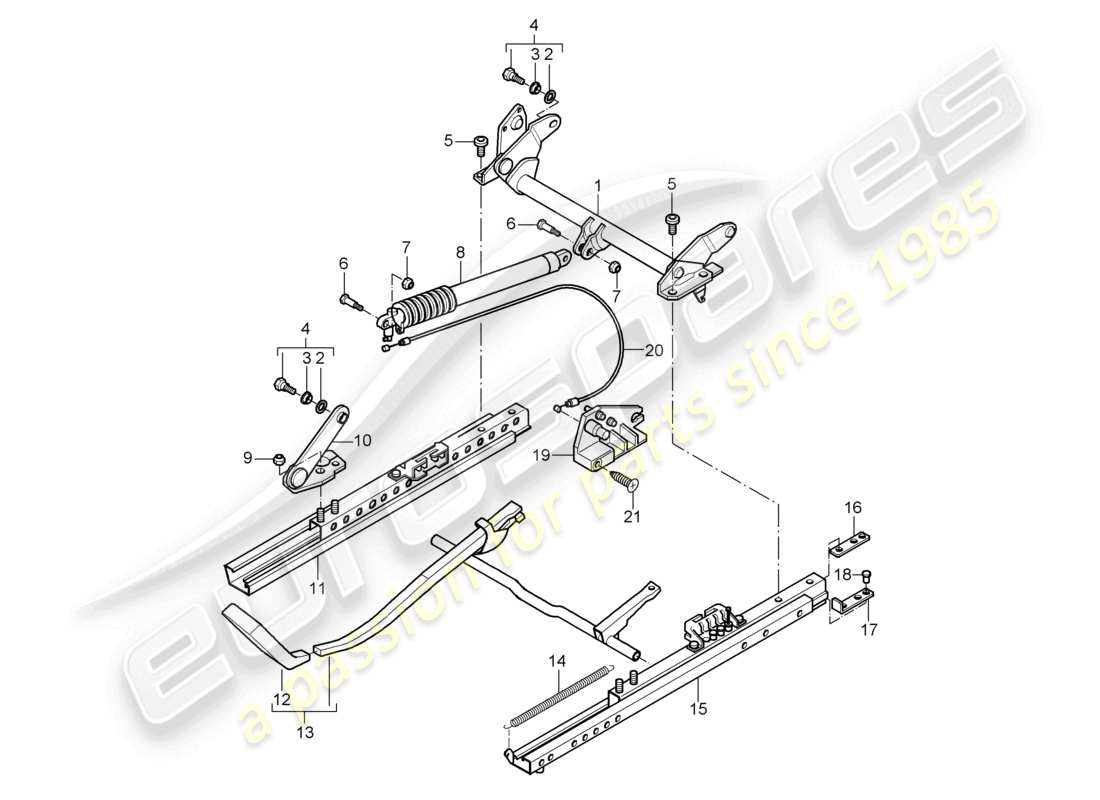 a part diagram from the porsche 2004 (986 boxster) parts catalogue