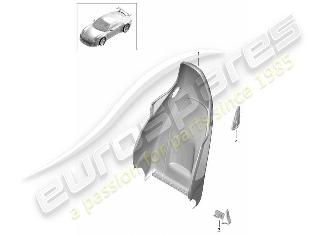 a part diagram from the porsche 2019 (991-2 r/gt3/rs) parts catalogue