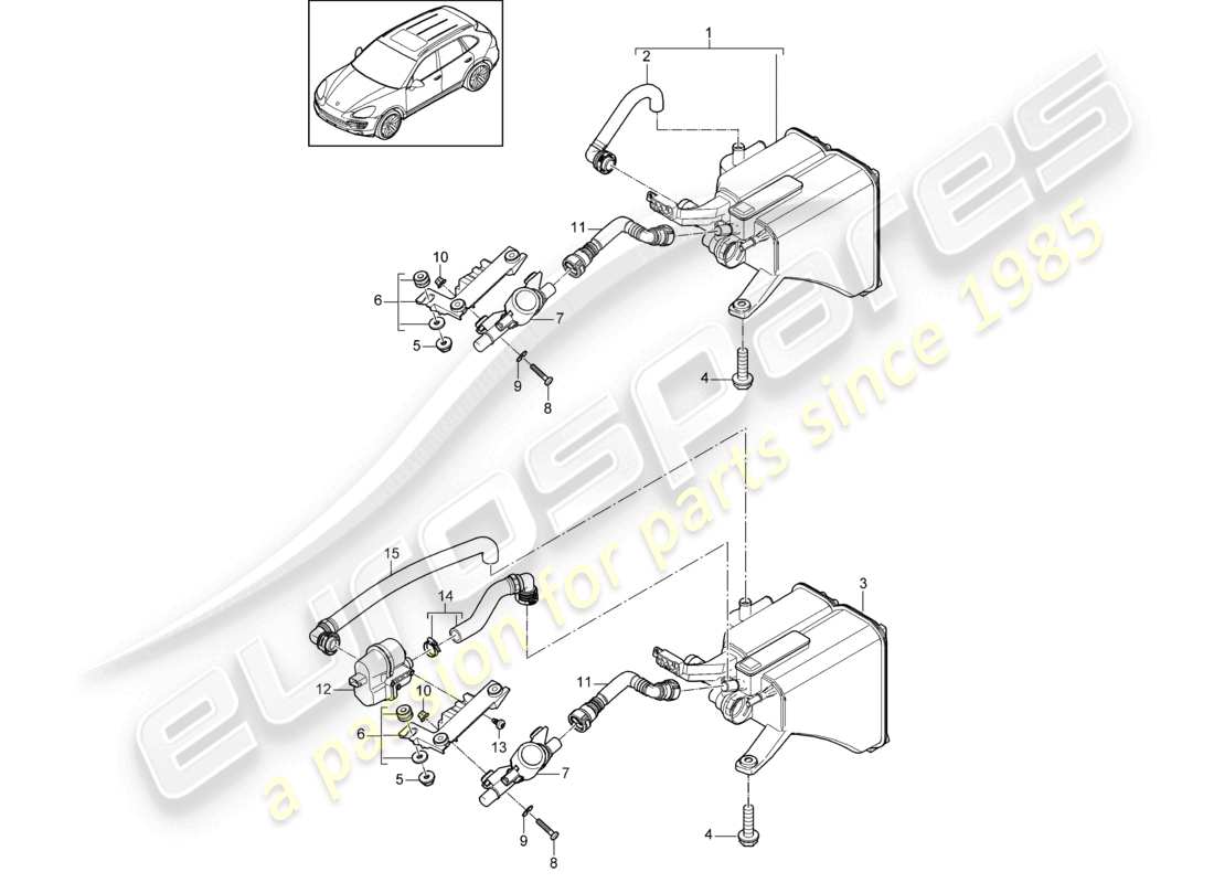 a part diagram from the porsche cayenne parts catalogue