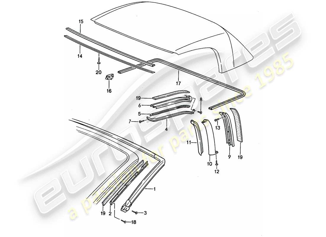 VIEW PARTS DIAGRAMS FROM THE PORSCHE 968 PARTS CATALOGUE a part diagram from the porsche 968 parts catalogue