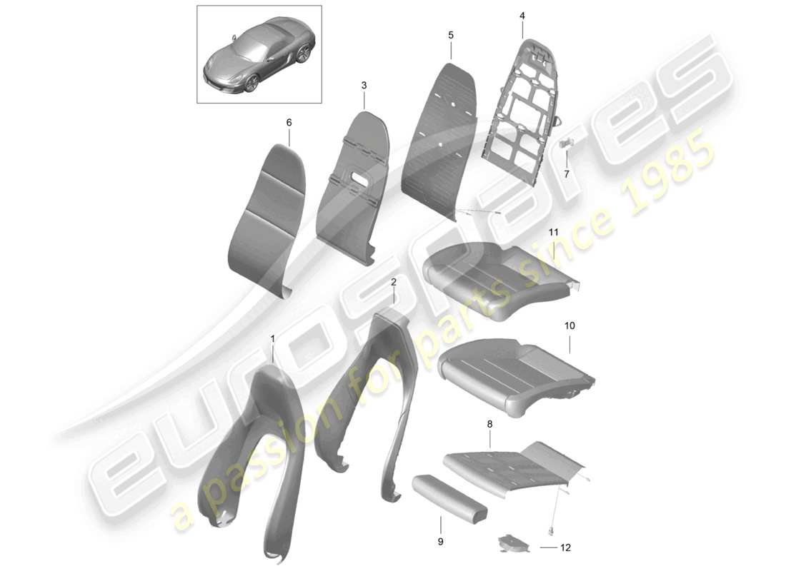 a part diagram from the porsche 2013 (981 boxster) parts catalogue
