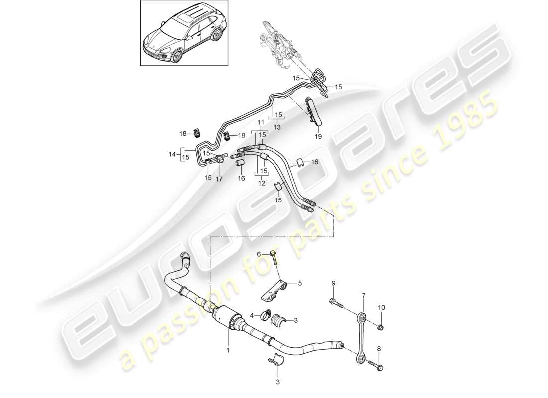a part diagram from the porsche 2018 (cayenne e2 92a) parts catalogue