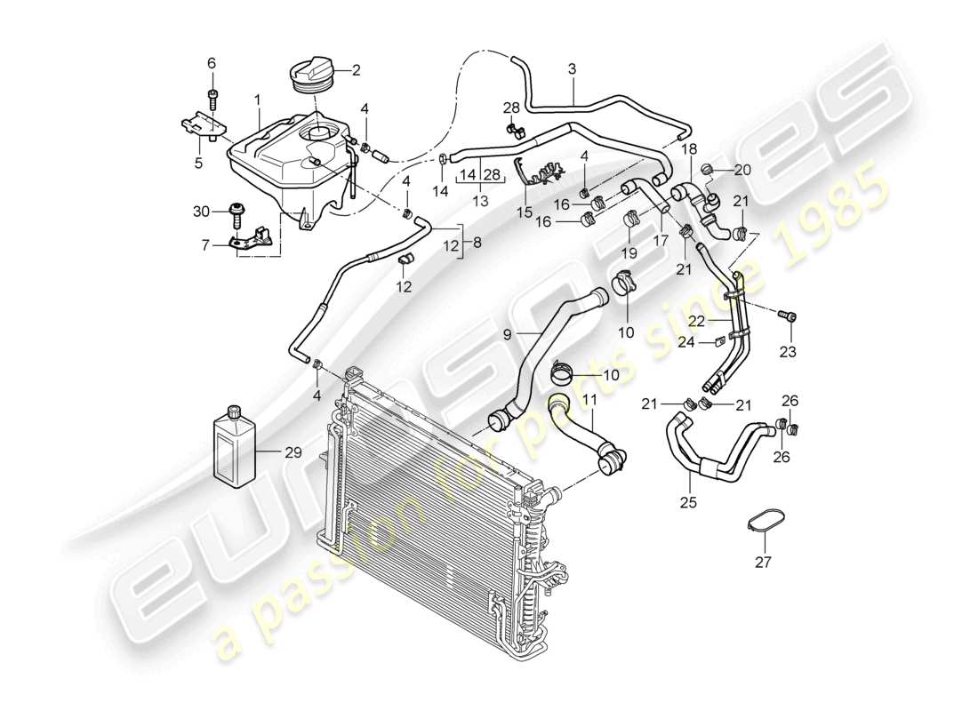 a part diagram from the porsche 2005 (cayenne e1 9pa) parts catalogue