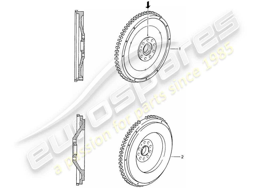 a part diagram from the porsche 1985 (refurbished and exchange catalogue) parts catalogue