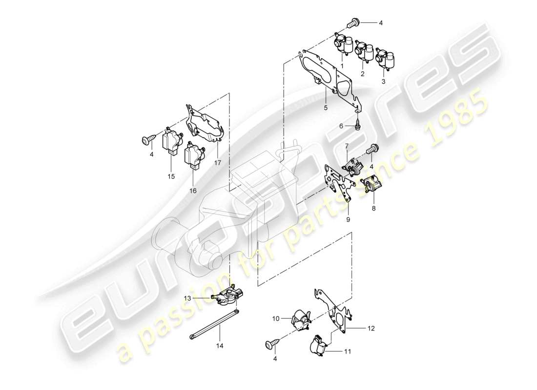 a part diagram from the porsche 2009 (cayenne e1 9pa) parts catalogue