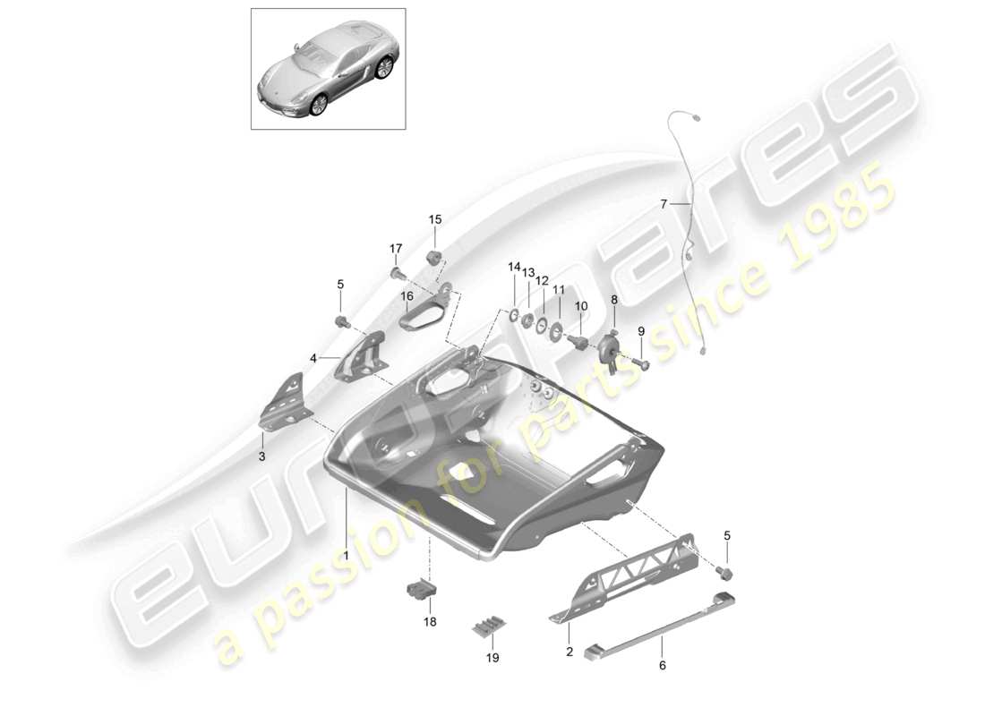 a part diagram from the porsche 2016 (981 cayman) parts catalogue
