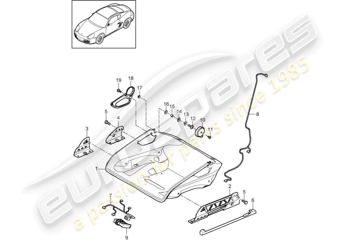 a part diagram from the porsche 2009 (987 cayman) parts catalogue