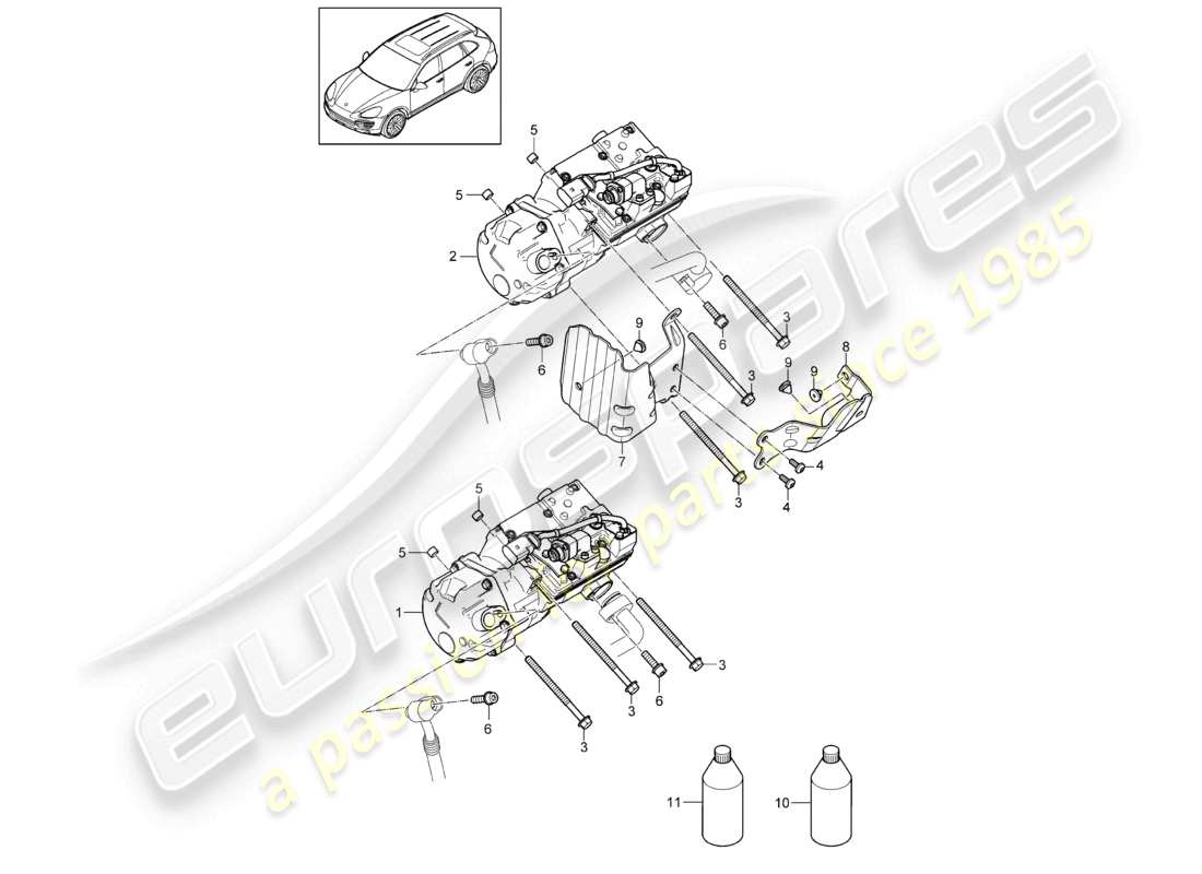 a part diagram from the porsche cayenne parts catalogue