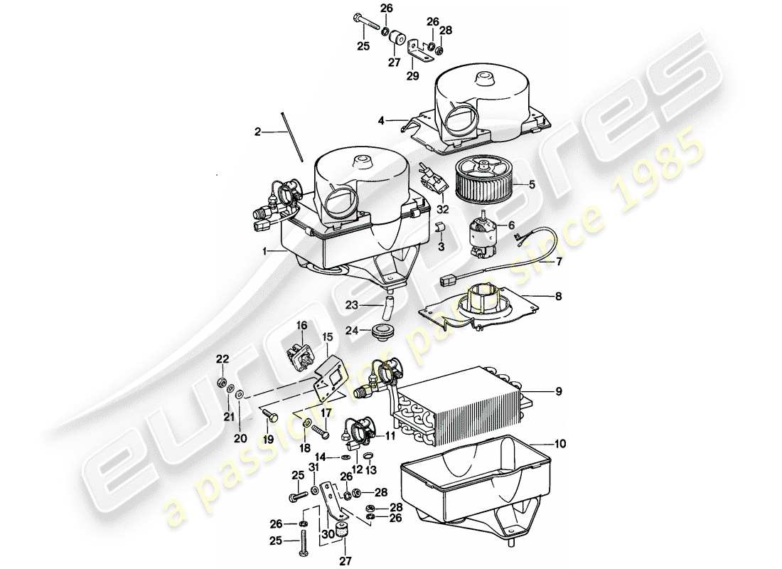 a part diagram from the porsche 944 parts catalogue