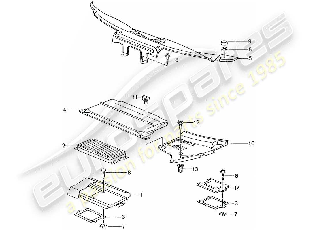 a part diagram from the porsche 1998 (996) parts catalogue