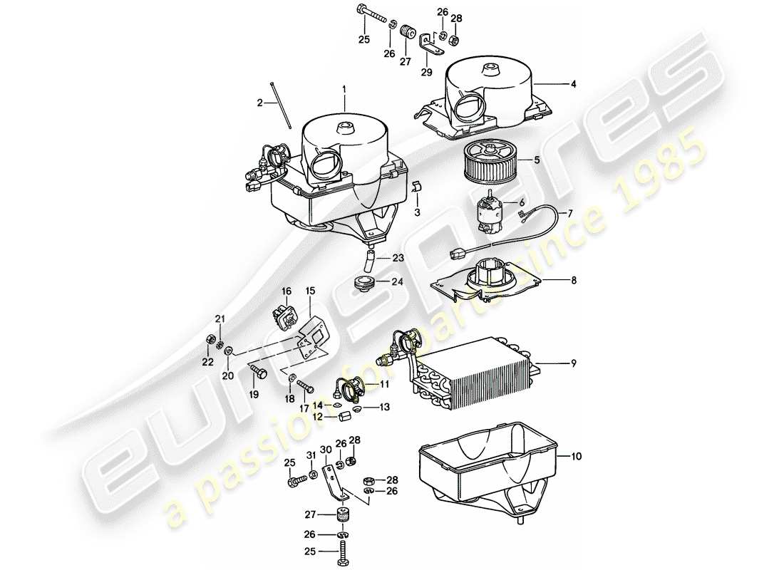 a part diagram from the porsche 1977 (924) parts catalogue