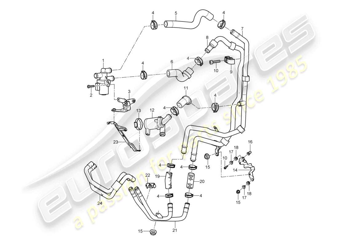 a part diagram from the porsche 2005 (cayenne e1 9pa) parts catalogue
