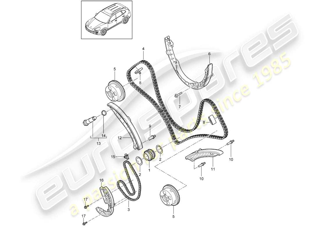 a part diagram from the porsche 2015 (cayenne e2 92a) parts catalogue