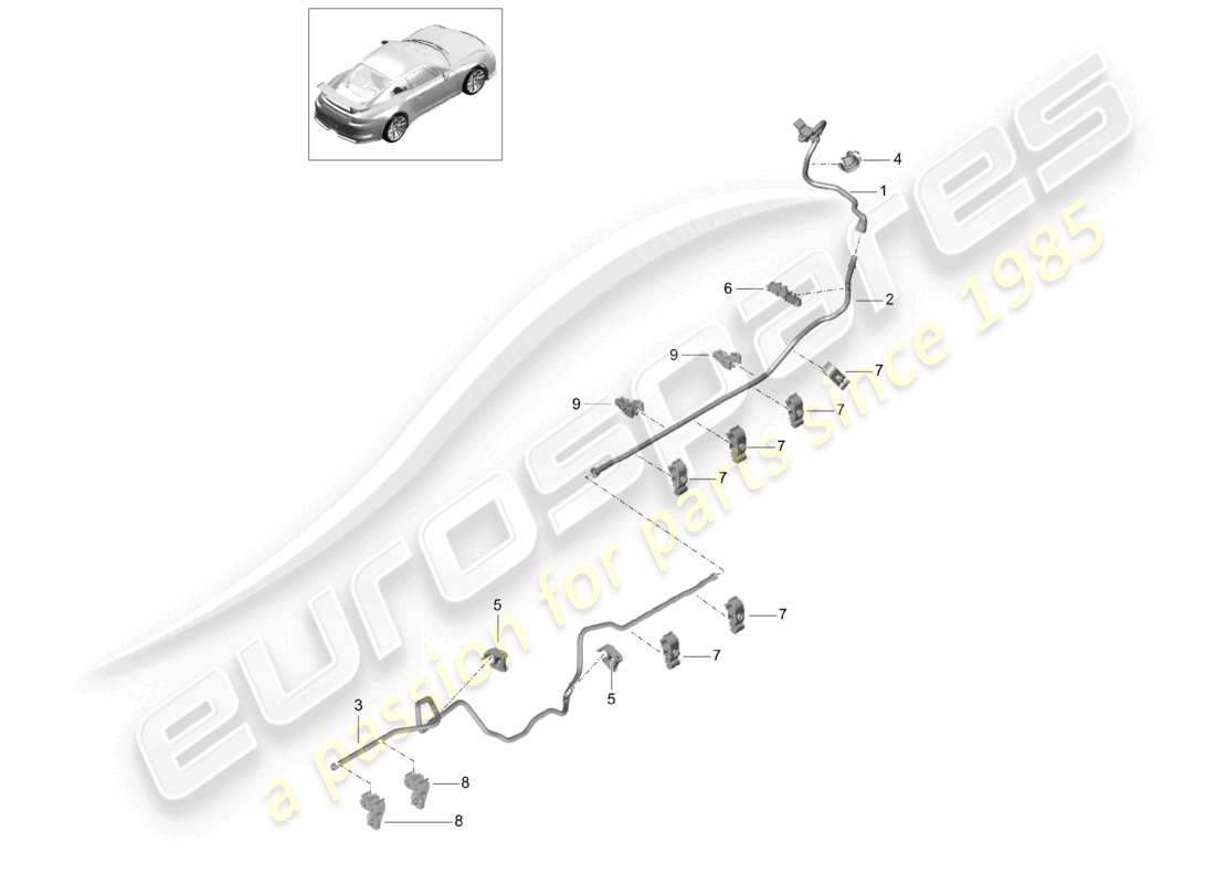 a part diagram from the porsche 991 parts catalogue