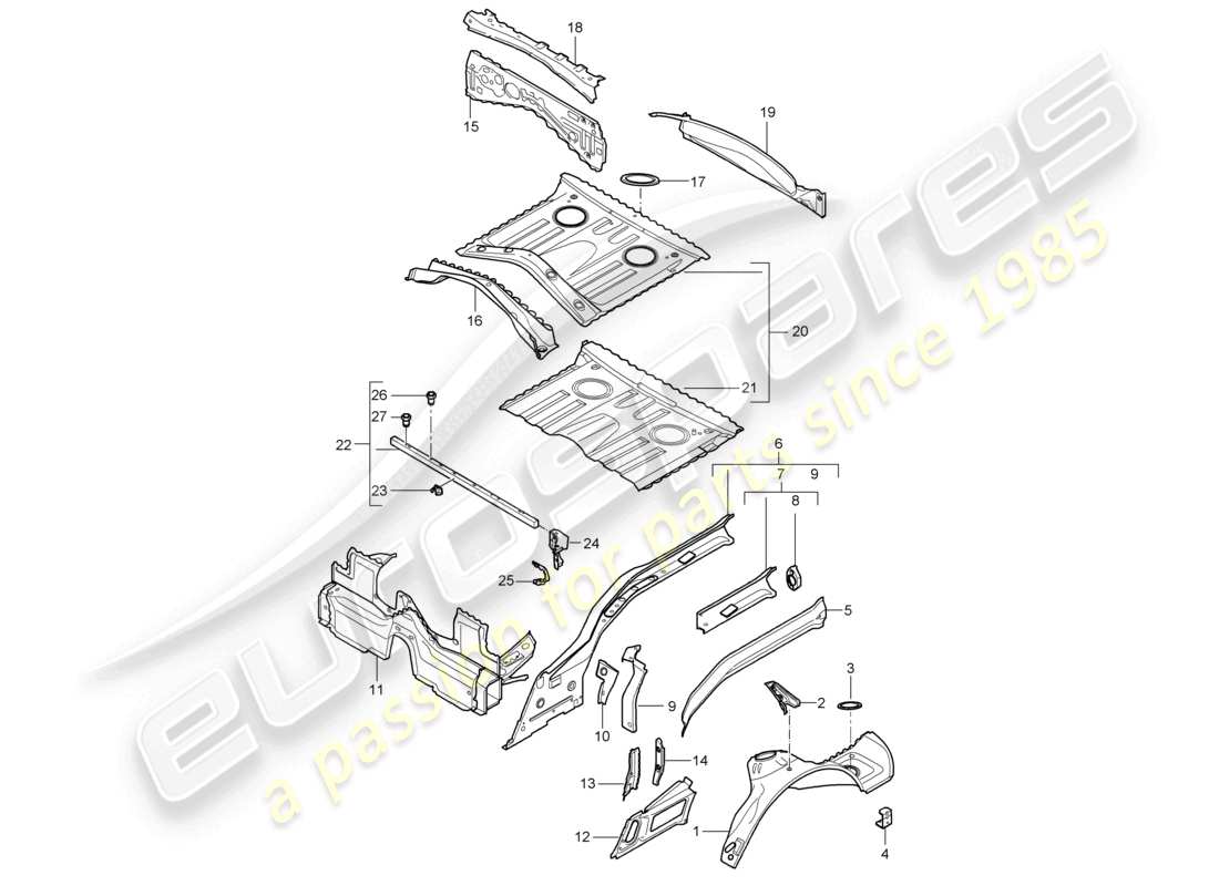 a part diagram from the porsche 2006 (987 cayman) parts catalogue