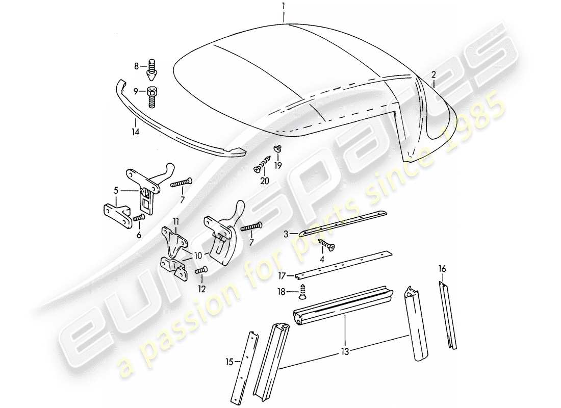 a part diagram from the porsche 1961 (356b/356c) parts catalogue